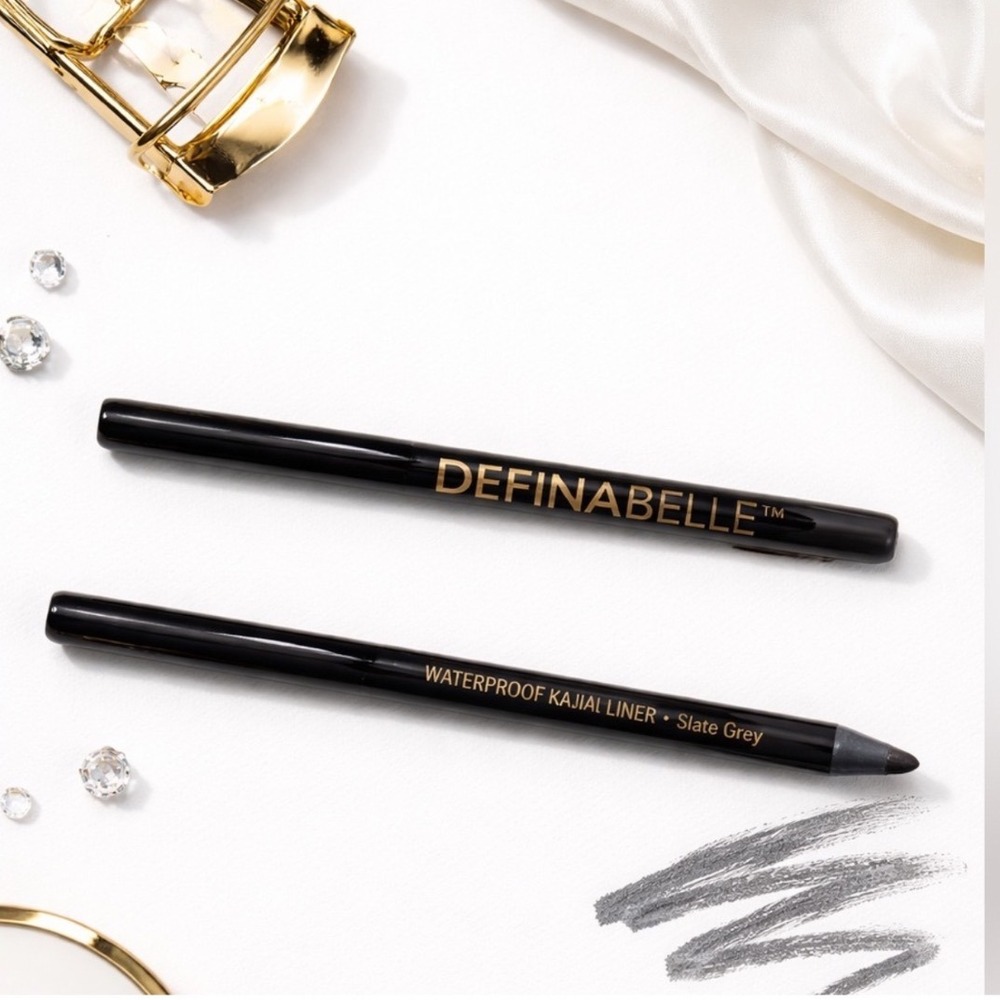 Waterproof Kajal Eyeliner Slate Grey Belle Beauty by Kim Gravel Definabelle X2